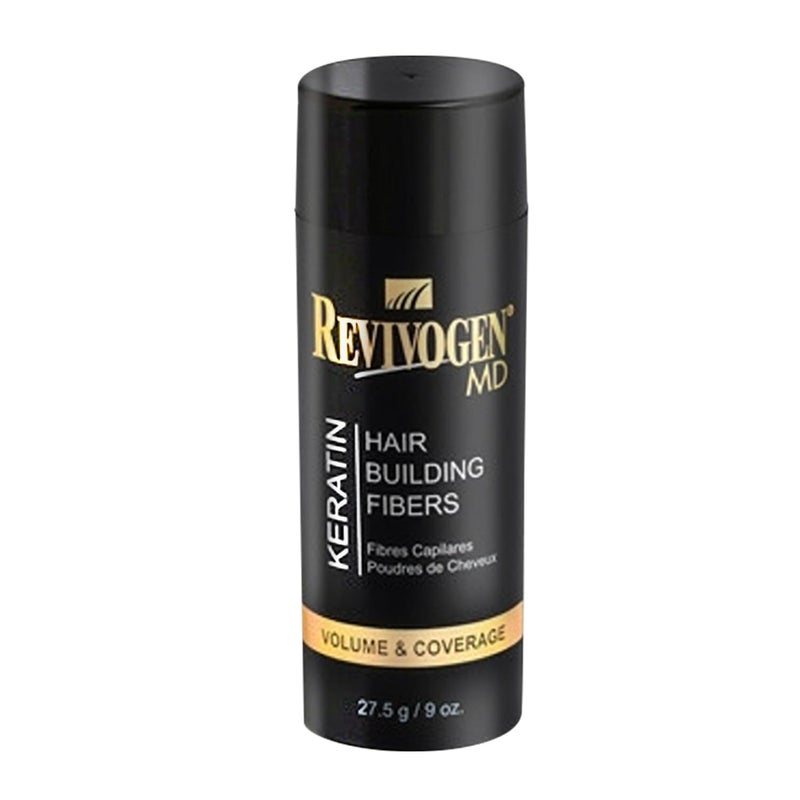 Revivogen MD Keratin Hair Building Fibers, Hairline Powder, Hair Fibers, Hair Fibers for Thinning Hair, Hair Fiber Spray, Thick Fiber for Hair Men and Women, Hair Filler, .9oz, Light Brown