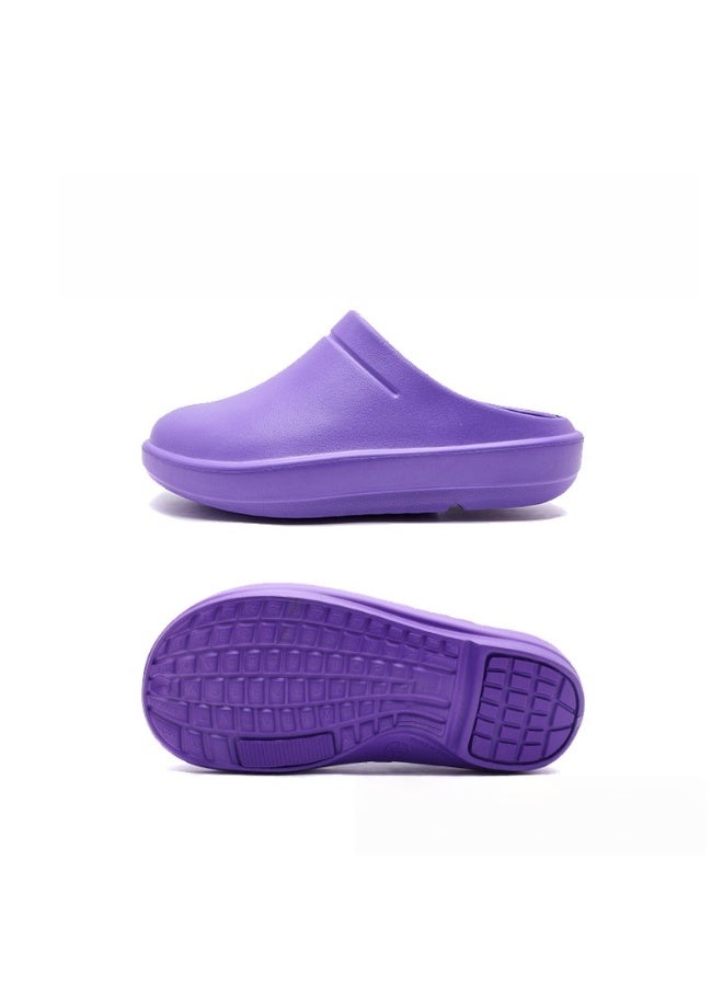 Operating room arch support slippers, unisex fully enclosed breathable shoes, protective shoes, suitable for doctors, nurses, and laboratory staff, non-slip sandals (purple). - Image 1