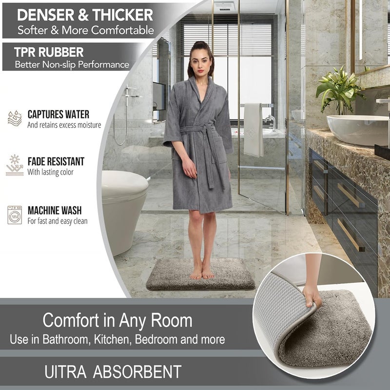 HOUSSE Ultra Soft Memory Foam MatsRugs NonSlip Quick Absorbent Mats for Bathroom Kitchen Living Area Machine Washable Comfort Runner Rug Carpets 60 x 40 cm Desert Taupe Pack of 1 - Image 3