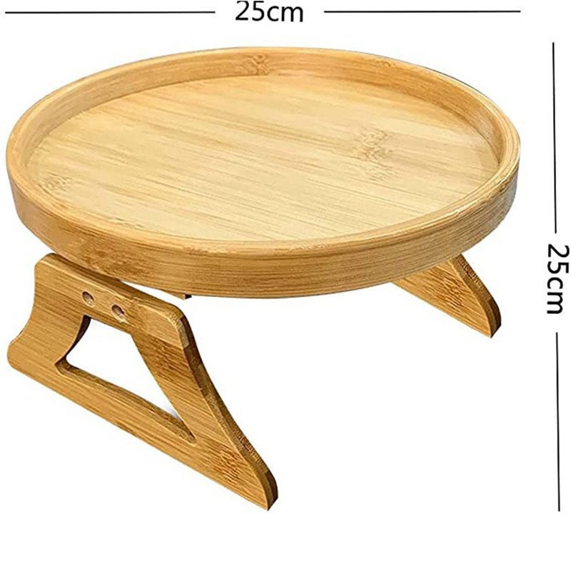 Sofa Armrest Tray Wooden Sofa Disc Foldable Cozy Sofa Armrest Tray - Image 4