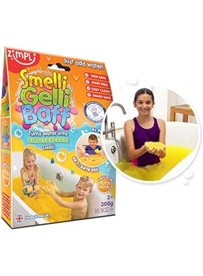 Zimpli Kids Smelli Gelli Baff Tutti Fruiti, 300 g, 1 Use Bath Goo Powder, Tutti Fruiti Scented Sensory Bath Time Toy, Turns Water into Goo and Back Again, Skin Safe, Drain Safe, Easy Clean, Stain Free, Biodegradable, UK Made - Image 2