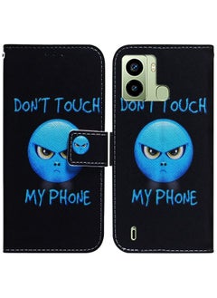 Case Cover For For Tecno Pop 6 Fingerprint Coloured Drawing Flip Leather Phone Case(Anger)