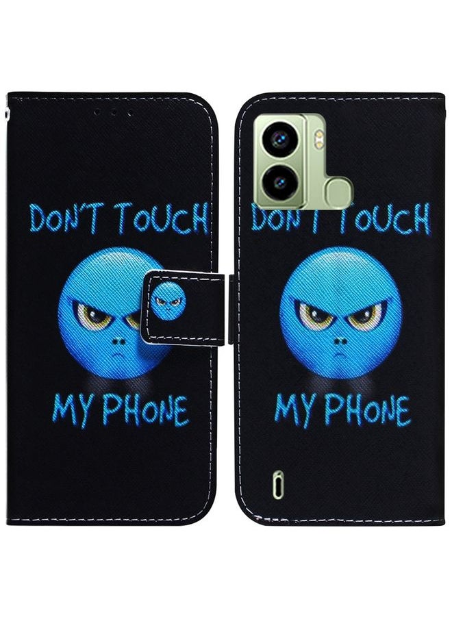HuHa - Case Cover For For Tecno Pop 6 Fingerprint Coloured Drawing Flip Leather Phone Case(Anger) - Image 1