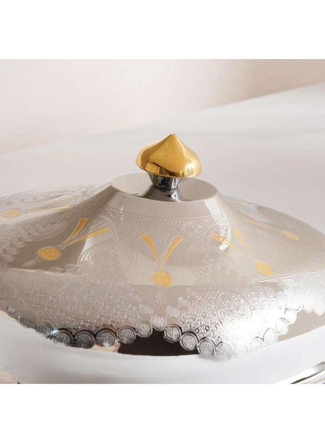 Pan Home Chrome & Gold Serving Dish 39cm - Image 3