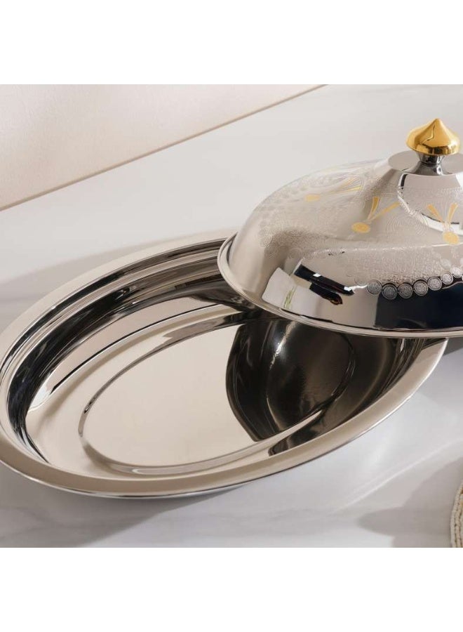 Pan Home Chrome & Gold Serving Dish 39cm - Image 4