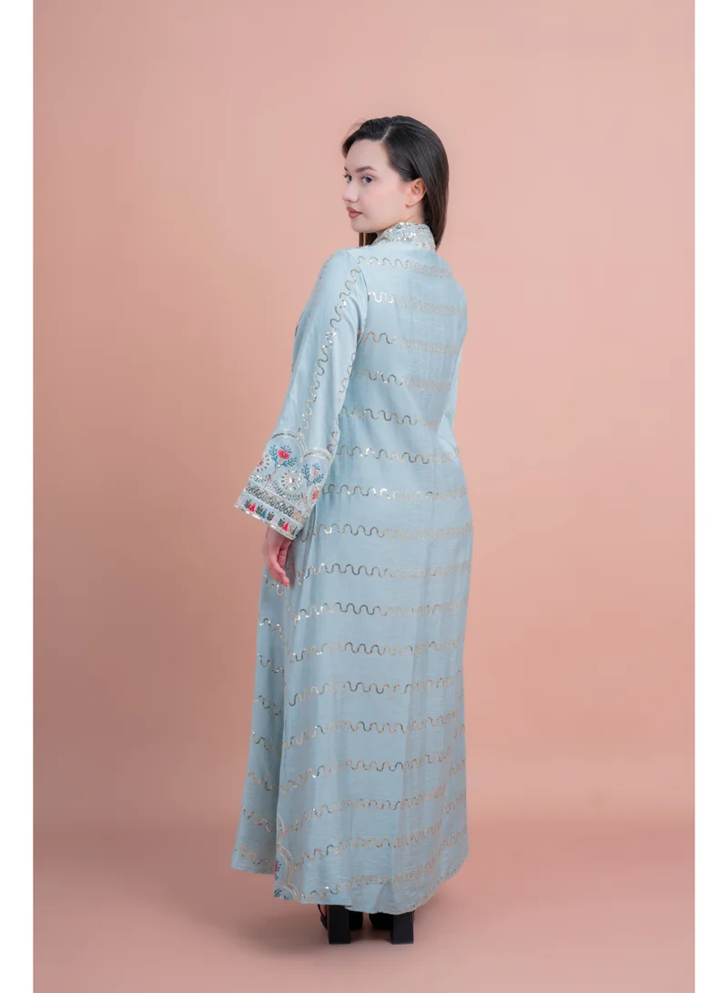 IKKXA Embroidered Modern Jalabiya IK4014 Green