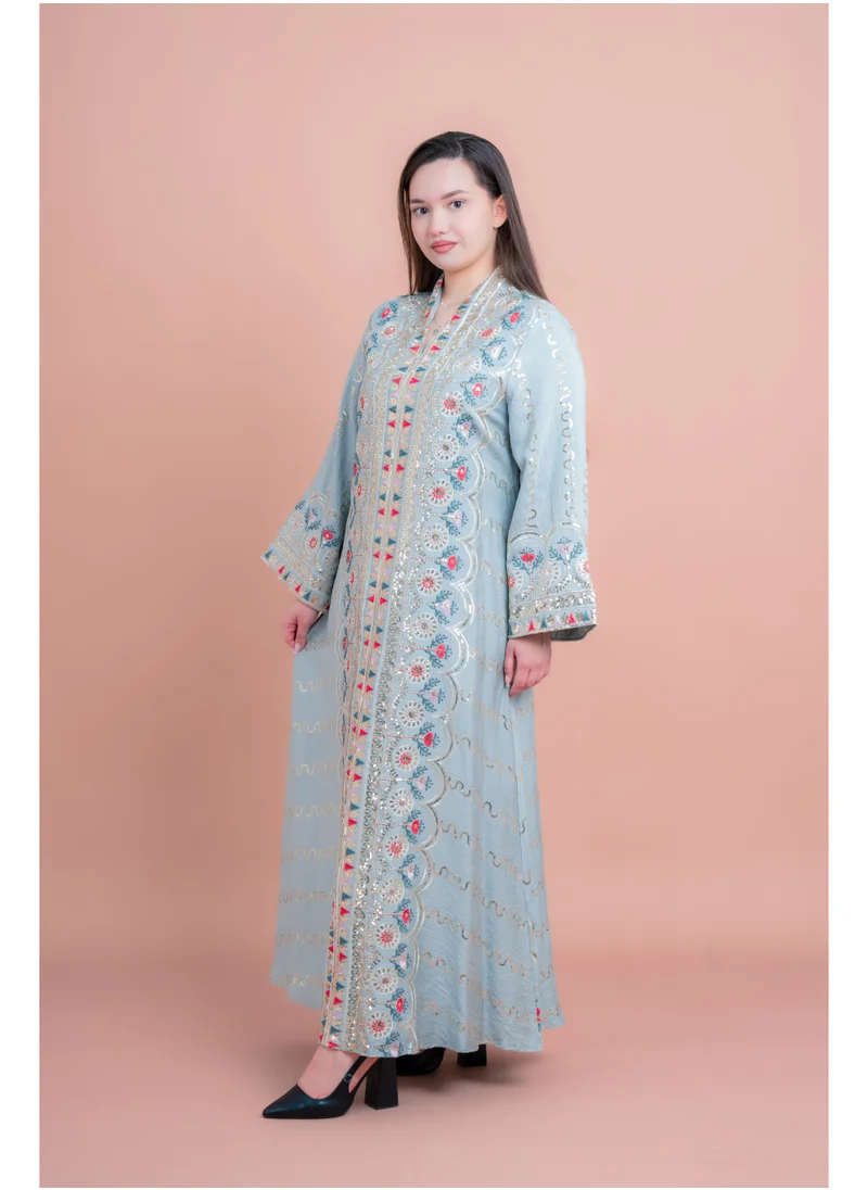 IKKXA Embroidered Modern Jalabiya IK4014 Green