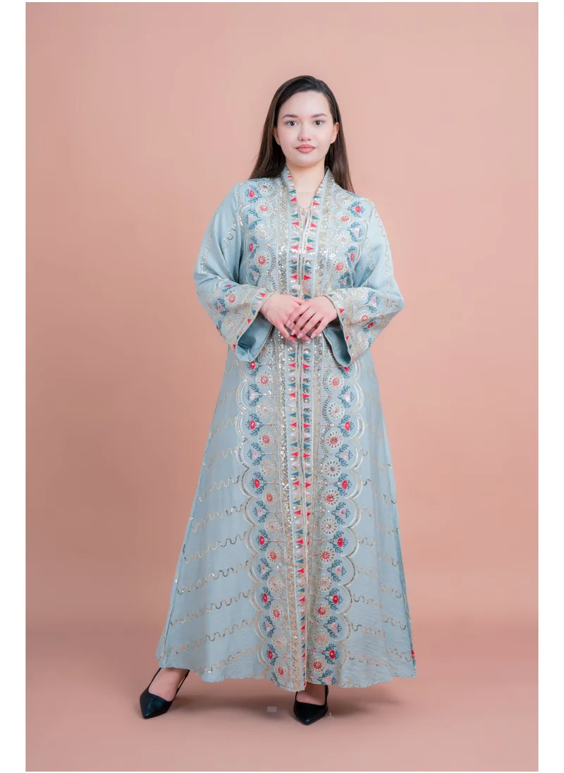 IKKXA Embroidered Modern Jalabiya IK4014 Green