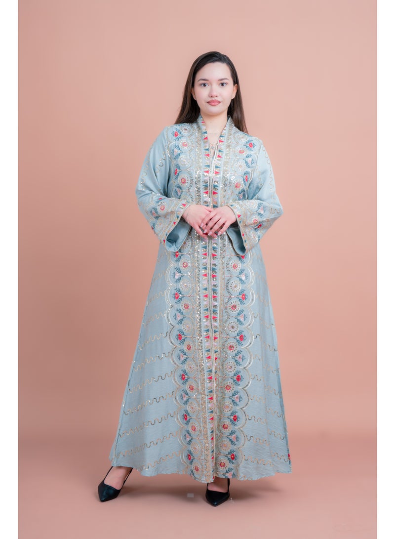 IKKXA Embroidered Modern Jalabiya IK4014 - Image 1