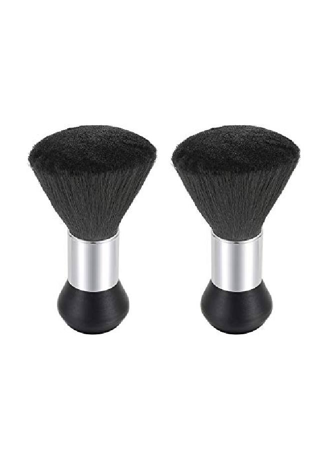 Vtrem 2 Pack Barber Brush Neck Duster Powder Duster Brush Neck Duster Brush For Hair Cutting Barber Accessories Brush Black Brown Barber Hair Brush - Image 1