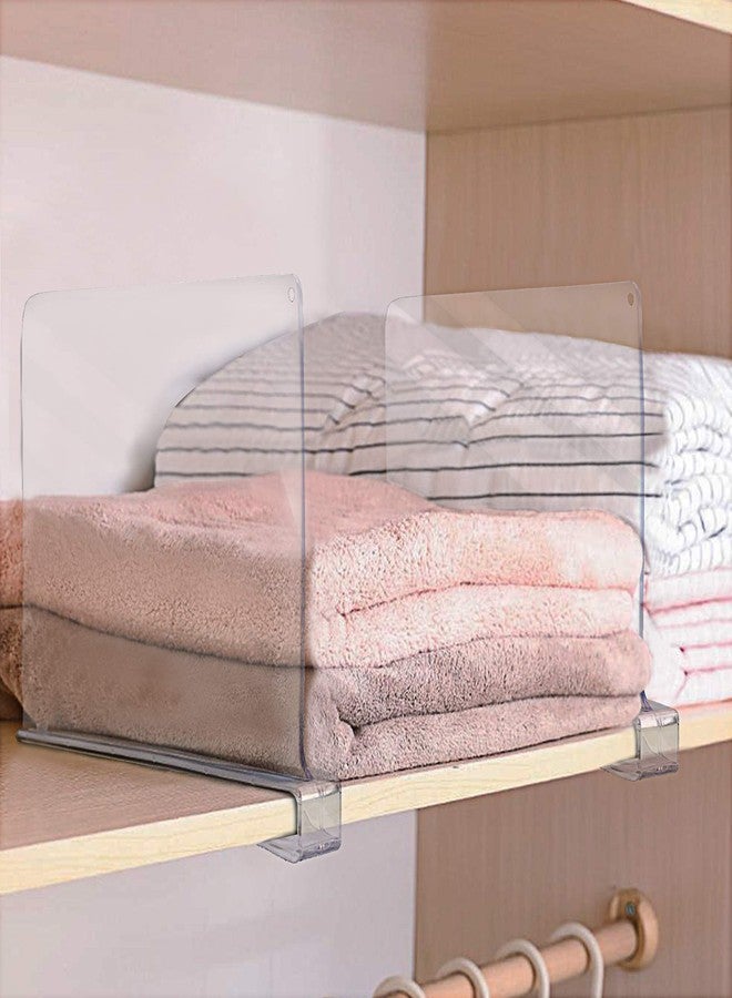 Sorbus 4 Acrylic Shelf Dividers for Shelves, Great Organizer for Clothes, Linens, Purse Separators, Versatile for Closets, Kitchen Cabinets, Bedroom (4-Pack) - Image 3