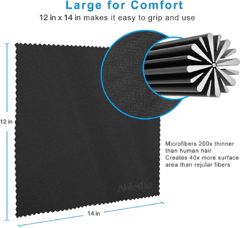 Ablethe 10 Pack Microfiber Cleaning Cloth for Glasses Large, Eye Glass Clean Cloths for Cleaning Lenses, Glasses, Screens, Cameras, Cell Phone, Eyeglasses, LCD TV Screens, Tablets … - Image 5