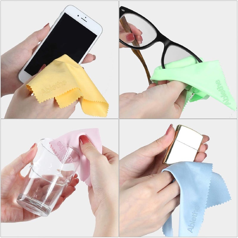Ablethe 10 Pack Microfiber Cleaning Cloth for Glasses Large, Eye Glass Clean Cloths for Cleaning Lenses, Glasses, Screens, Cameras, Cell Phone, Eyeglasses, LCD TV Screens, Tablets … - Image 2