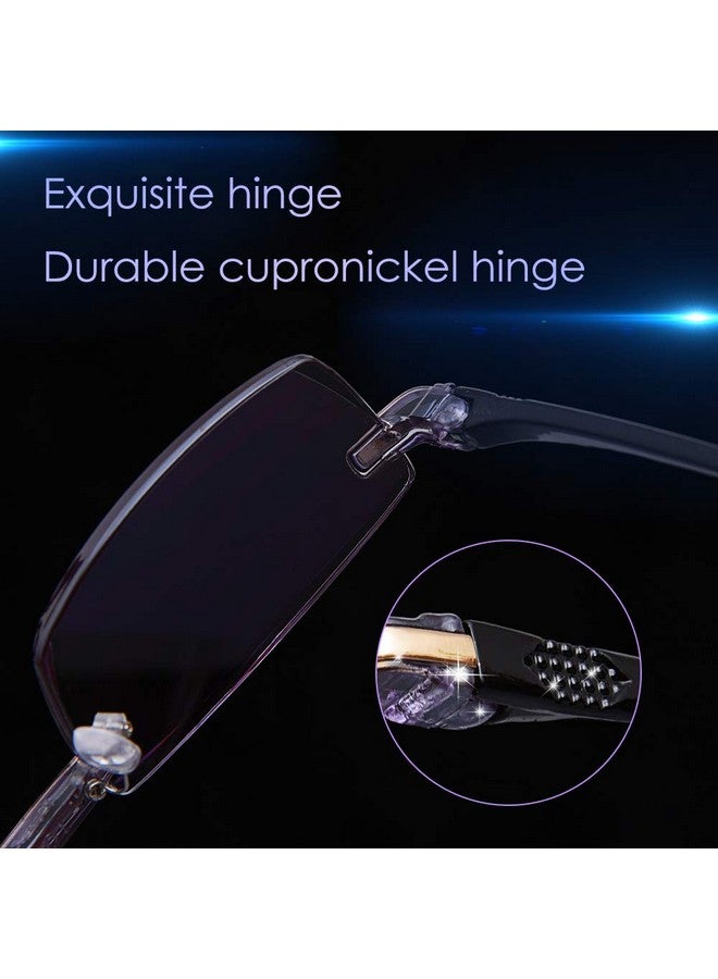 LUFF Reading Glasses Hd Antiblue Diamond Cut Edge Frameless Reading Glasses For Mens(2.5X) - Image 4