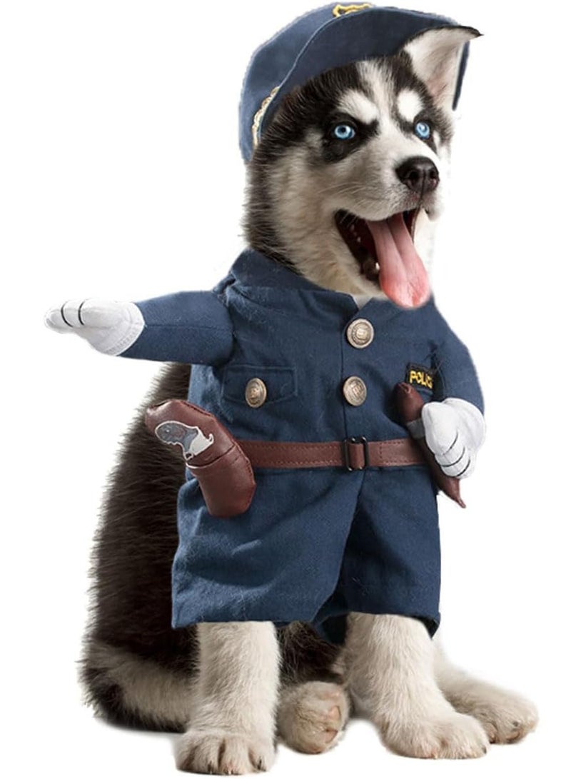 Pet Dog Cat Policeman Costume Pet Cosplay Funny Clothes for Festivals Theme Party  - Image 1