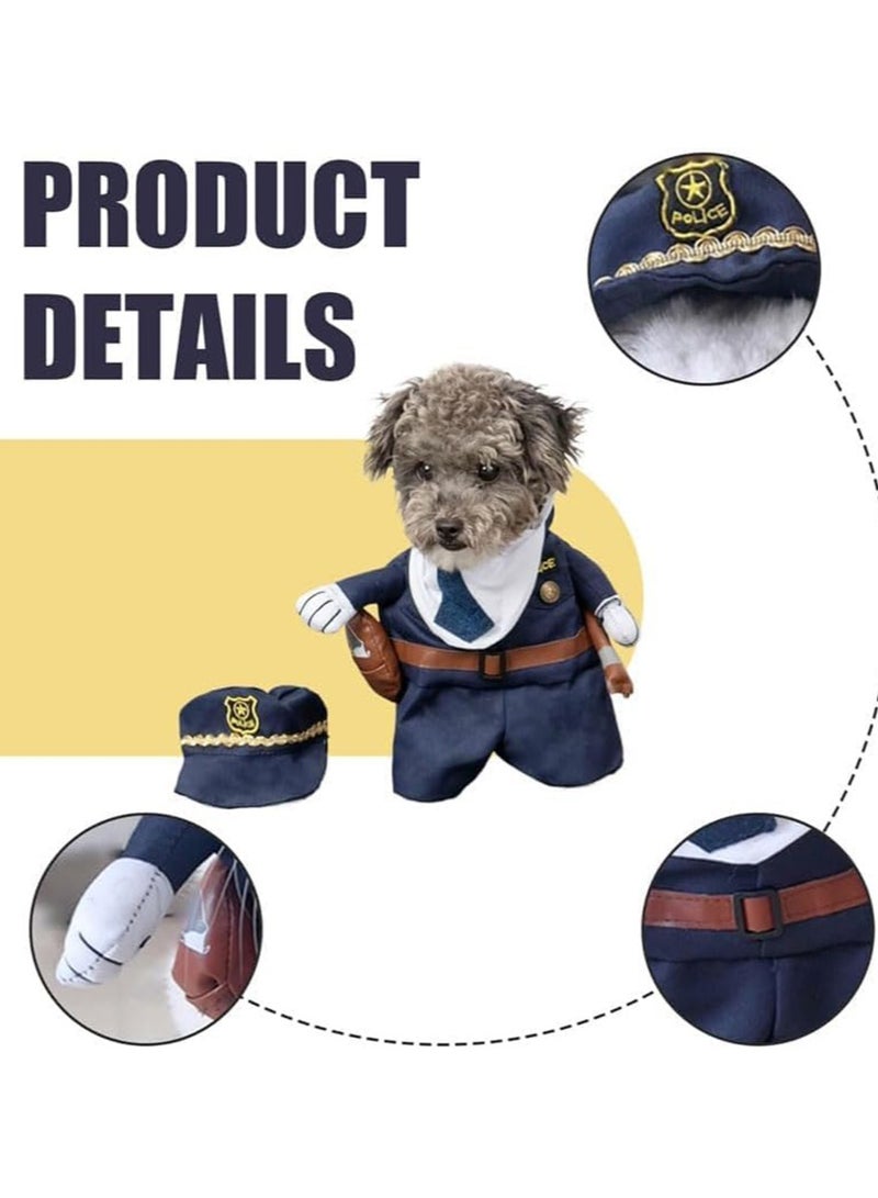 Pet Dog Cat Policeman Costume Pet Cosplay Funny Clothes for Festivals Theme Party  - Image 2