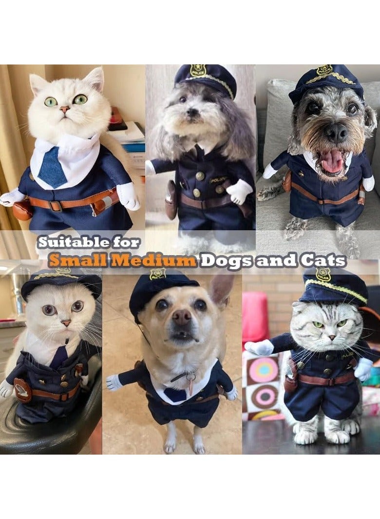 Pet Dog Cat Policeman Costume Pet Cosplay Funny Clothes for Festivals Theme Party  - Image 5