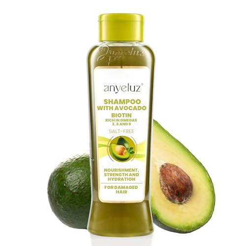 ANYELUZ Avocado Moisturizing Shampoo, Enriched with Omega 3, 6, 9, and Biotin, Repairs and Protects Damaged Hair Fibers, Enhances Hair Shine and Guards Against Sun Damage - Image 1