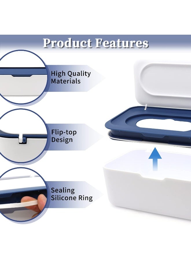 Lovppy 2Pcs Baby Wipes Dispenser, Diaper Wipe Holder with Lid, Refillable Wipes Case Container with Sealing Design, Flushable Wipes Pouch Case Storage Box for Bathroom, Keeps Wipes Fresh Easy Open & Close - Image 3