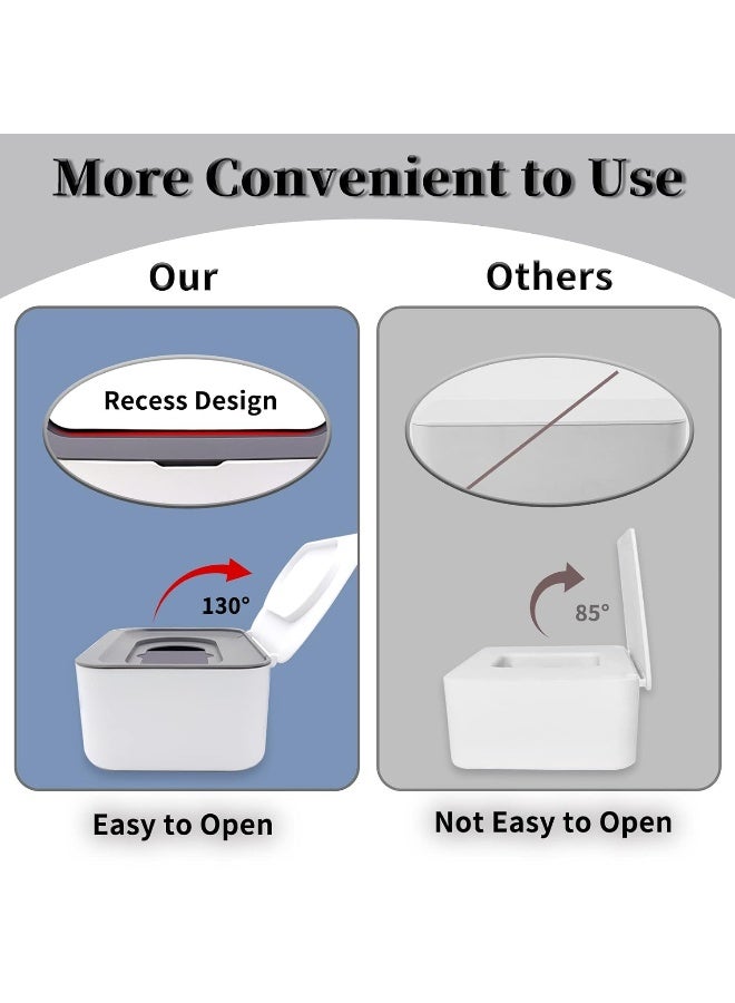 Lovppy 2Pcs Baby Wipes Dispenser, Diaper Wipe Holder with Lid, Refillable Wipes Case Container with Sealing Design, Flushable Wipes Pouch Case Storage Box for Bathroom, Keeps Wipes Fresh Easy Open & Close - Image 4