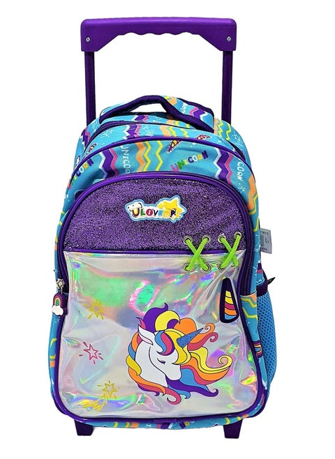 LIVE UP Trolley school bag for Kids with Adjustable Strap 2 pockets and 2 side pockets and a key hook inside. (21*12.5*38)