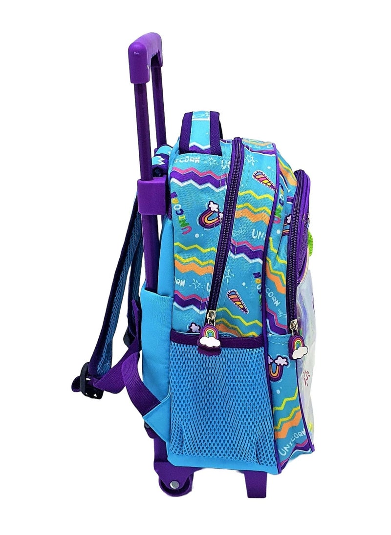 Live Up - LIVE UP Trolley school bag for Kids with Adjustable Strap 2 pockets and 2 side pockets and a key hook inside. (21*12.5*38) - Image 1