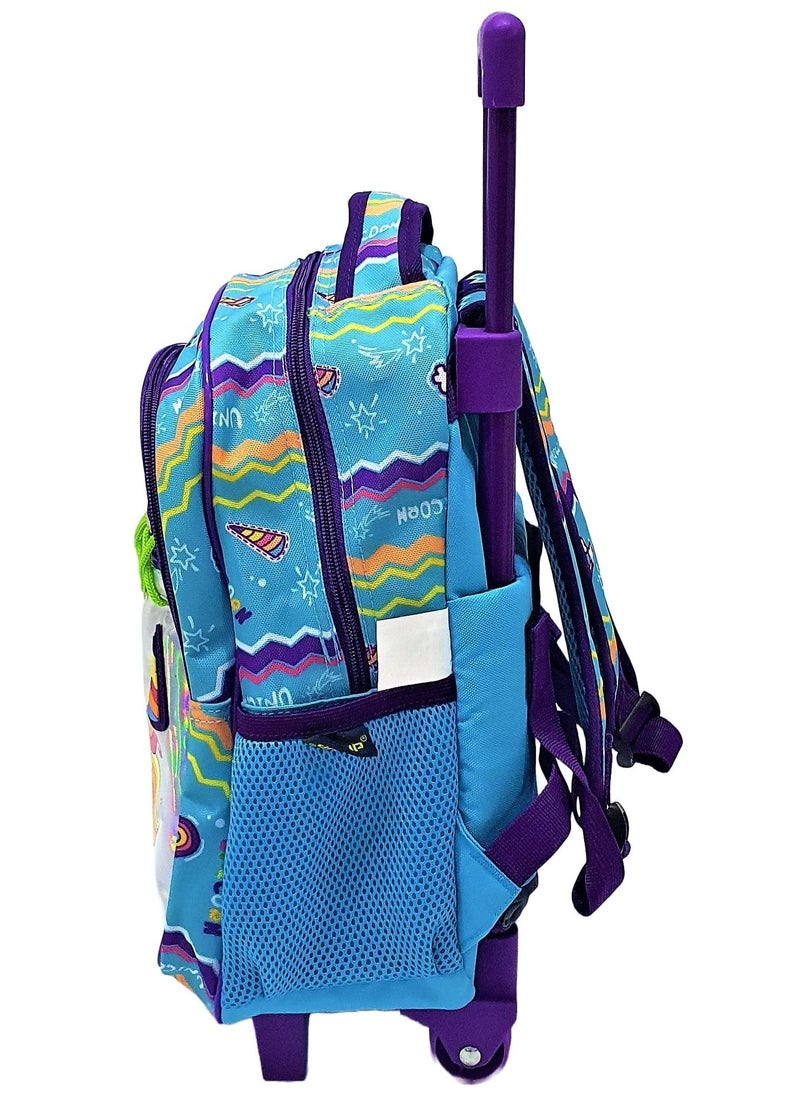 Live Up - LIVE UP Trolley school bag for Kids with Adjustable Strap 2 pockets and 2 side pockets and a key hook inside. (21*12.5*38) - Image 1