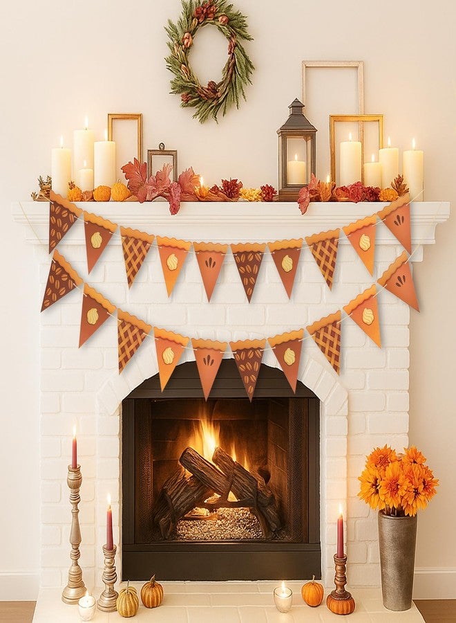 jijAcraft Thanksgiving Pumpkin Pie Banner - 2PCS Pre-Strung Pie Party Banner,Pumpkin Decor, Thanksgiving Party Banner for Party Supplies, Fireplace, Wall, Table, Classroom, Mantel Decor - Image 1