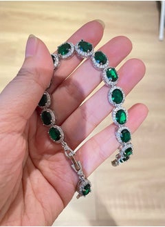 General Small Zircon Inlaid Colored Stone Bracelet  - Image 1