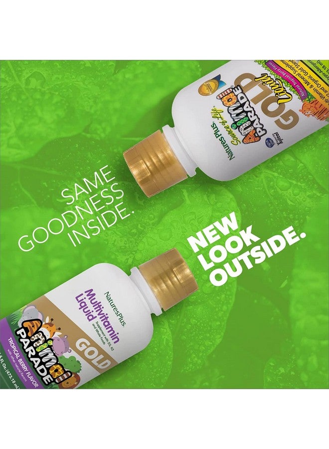 Natures Plus Animal Parade Gold Children's Liquid Multivitamin - 16 fl oz, Pack of 2 - Natural Tropical Berry Flavor - Gluten Free, Vegan - 64 Total Servings - Image 2