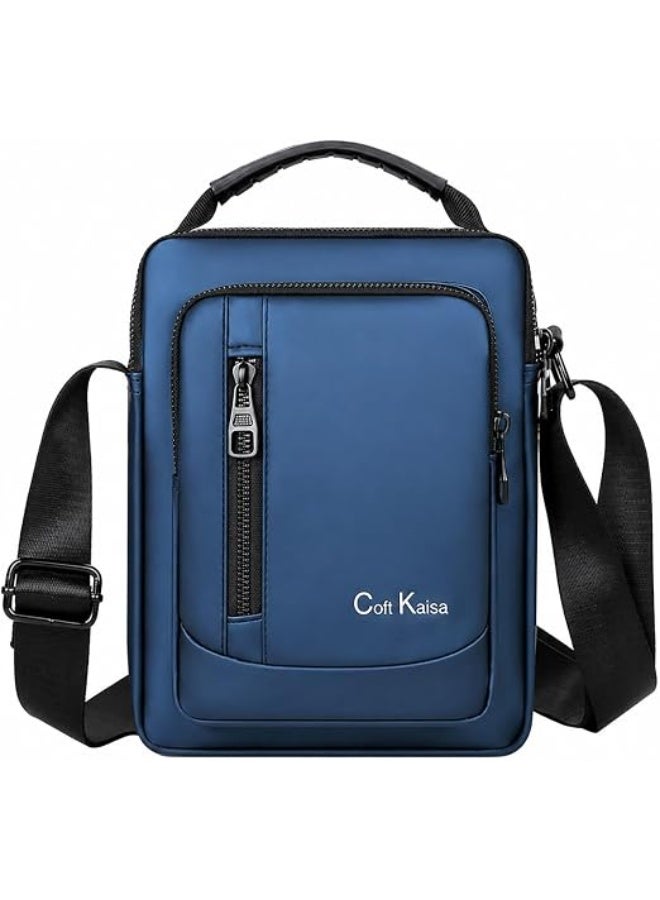Men's crossbody bag, padded polyester shoulder bag with multiple pockets; a practical crossbody bag for daily use. - Image 1