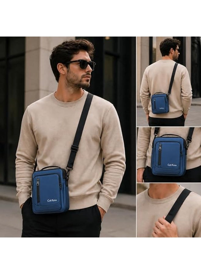 Men's crossbody bag, padded polyester shoulder bag with multiple pockets; a practical crossbody bag for daily use. - Image 5