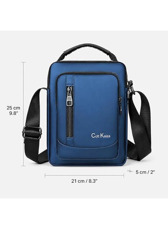 Men's crossbody bag, padded polyester shoulder bag with multiple pockets; a practical crossbody bag for daily use. - Image 3