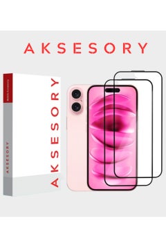AKSESORY iPhone 16 (6.1") Screen Protector offers crystal-clear, anti-scratch protection with easy, bubble-free installation.  - Image 1