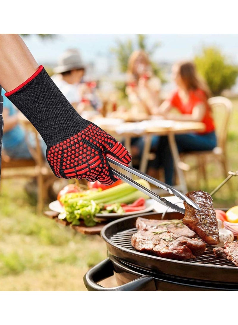 DubaiGallery BBQ Gloves,1472℉ Heat Resistant Gloves with Silicone Non-Slip for Oven,Baking,Frying - Image 4