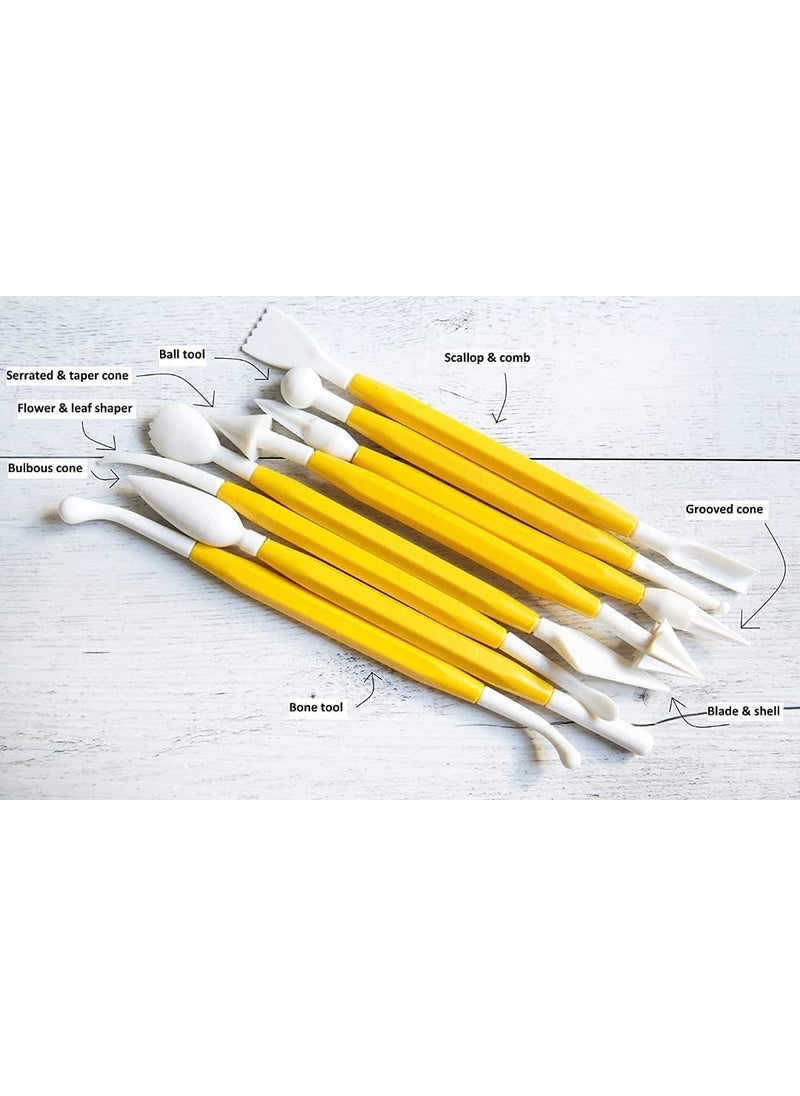 E Shopping E Shopping Fevicryl Shilpkar Mouldit Epoxy Compound Clay (5 Packets of 50gm Each) + Clay Tools/Clay Sculpting Tools/Clay Modelling Tools (Set of 8 Double Ended Tools) for DIY Art and Craft  - Image 2