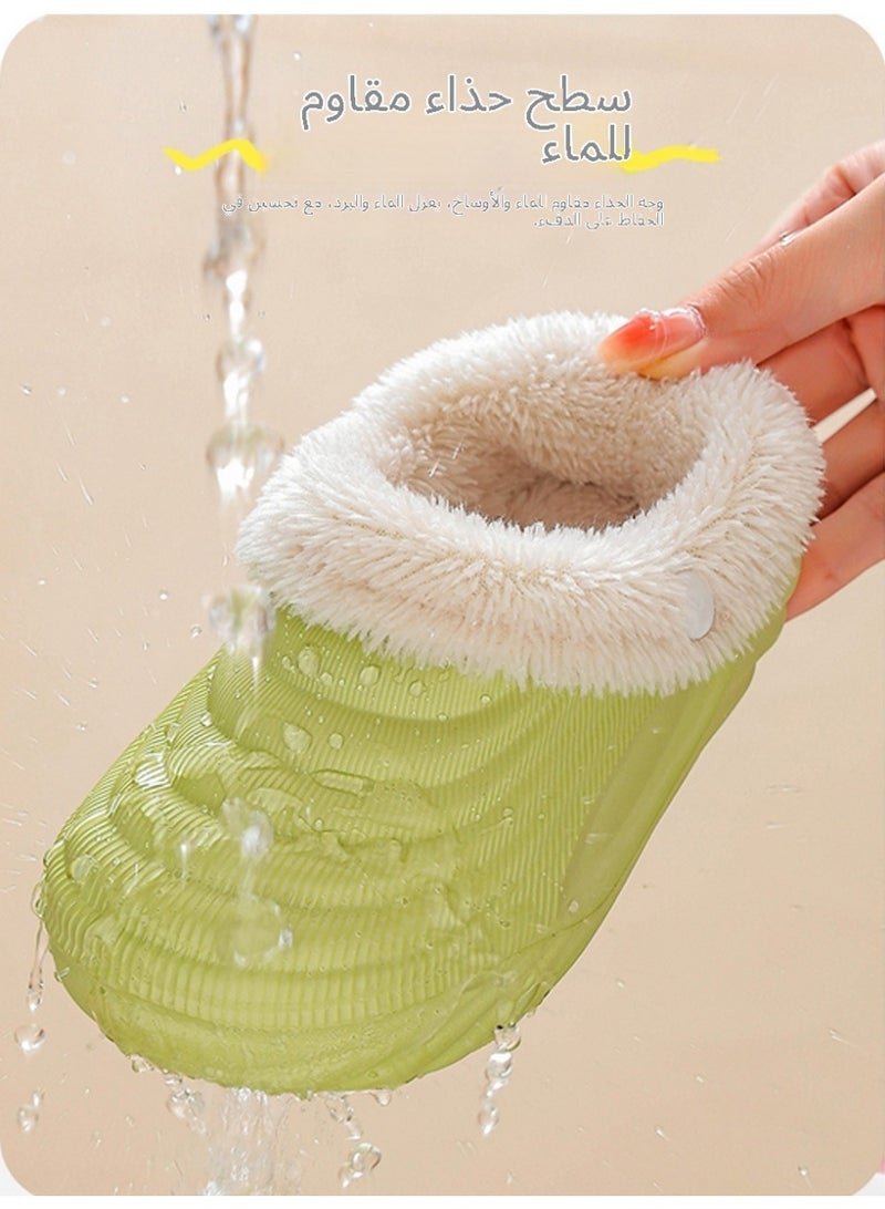 ويني بي نعال شتوي لجميع الأعمار مع بطانة فاني جيب، دافئ ومريح، سهل الارتداء والخلع، قابل للغسل في الغسالة، مضاد للانزلاق، أحذية داخلية للفتى الصغار/الأطفال الصغار - Image 5