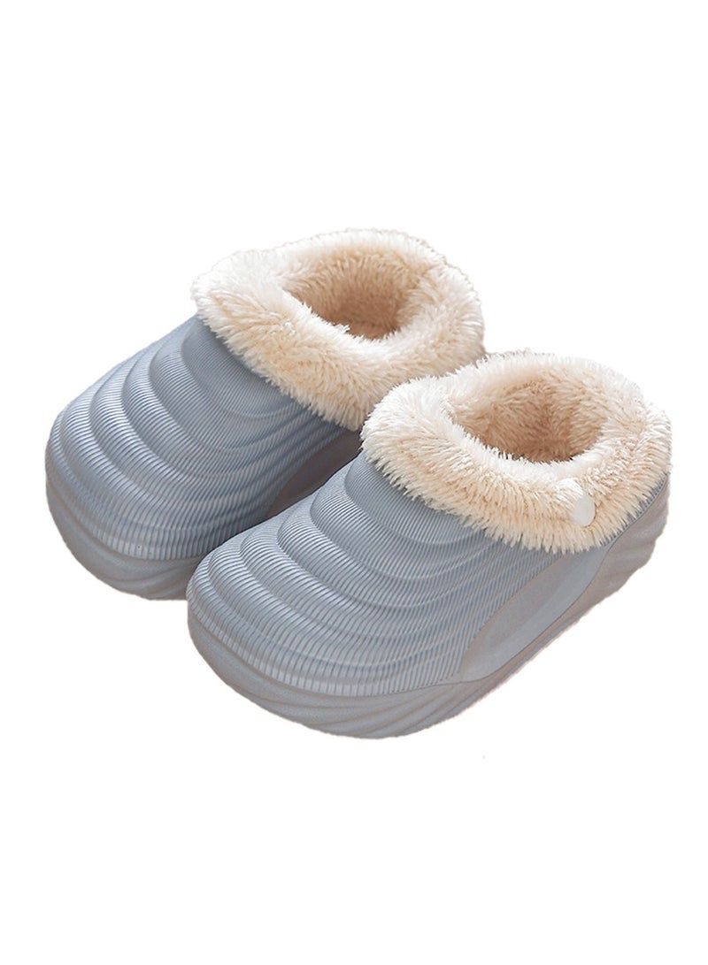 ويني بي نعال شتوي لجميع الأعمار مع بطانة فاني جيب، دافئ ومريح، سهل الارتداء والخلع، قابل للغسل في الغسالة، مضاد للانزلاق، أحذية داخلية للفتى الصغار/الأطفال الصغار - Image 1