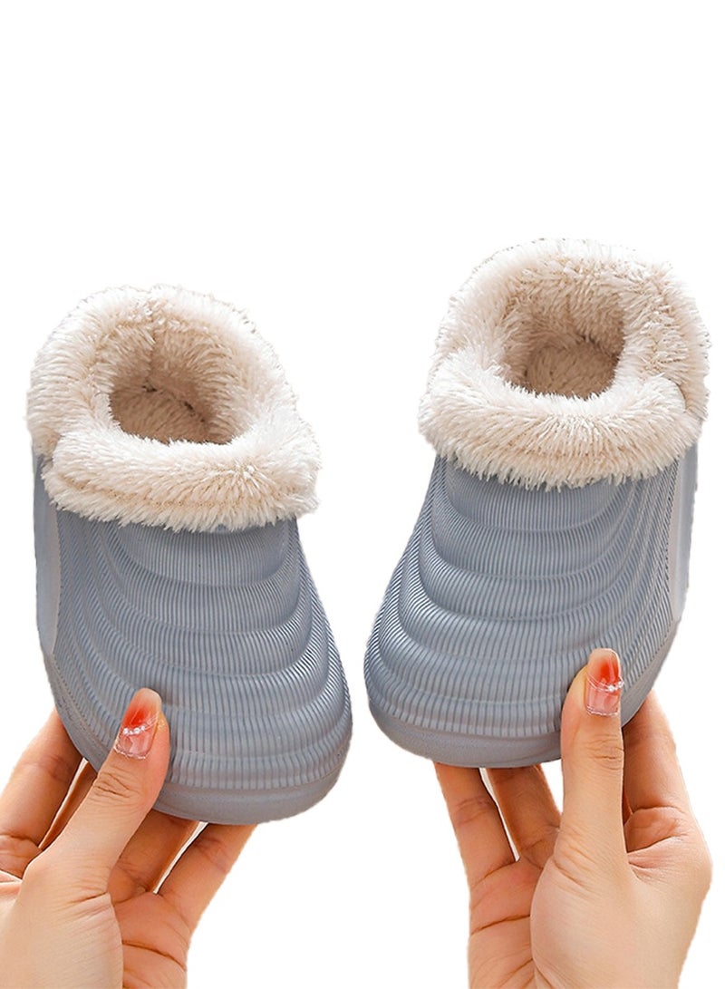 ويني بي نعال شتوي لجميع الأعمار مع بطانة فاني جيب، دافئ ومريح، سهل الارتداء والخلع، قابل للغسل في الغسالة، مضاد للانزلاق، أحذية داخلية للفتى الصغار/الأطفال الصغار - Image 2