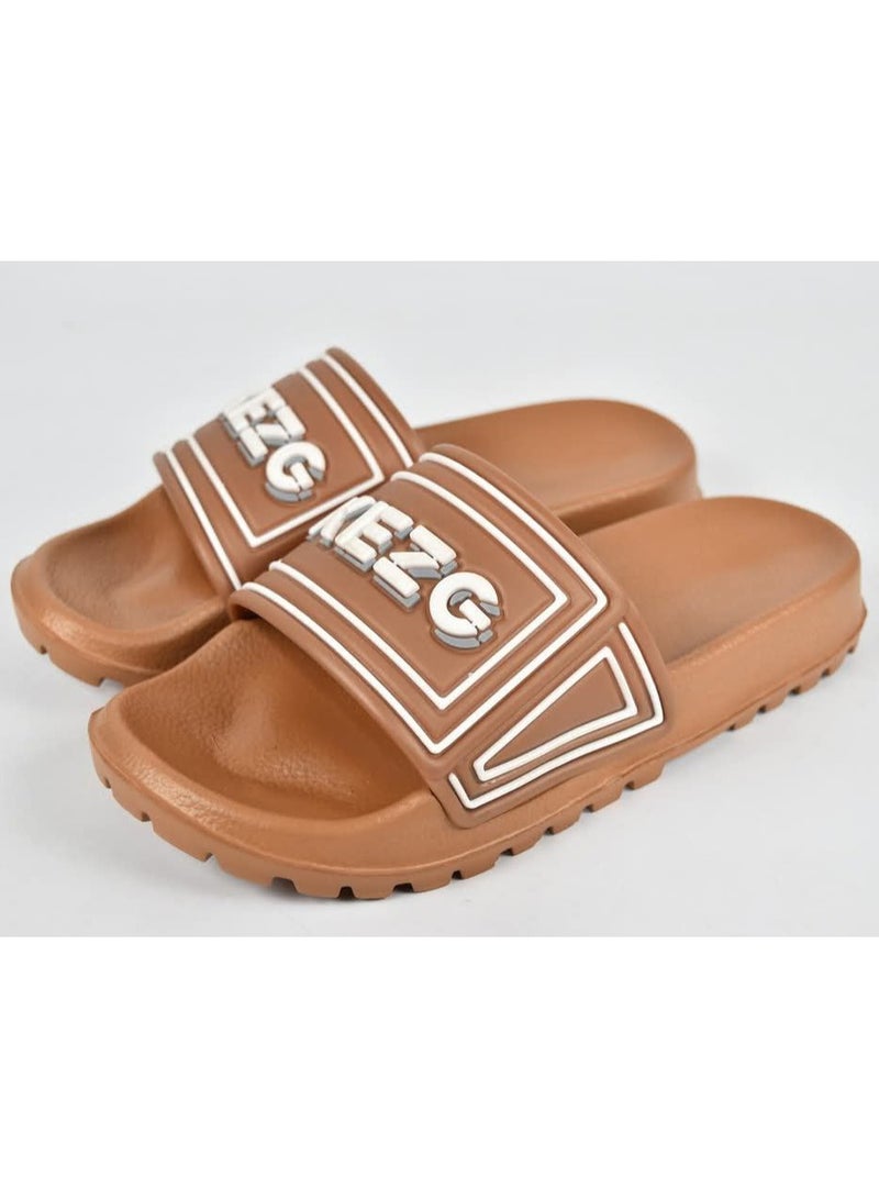 Men's and youth medical slippers, camel color - Image 1