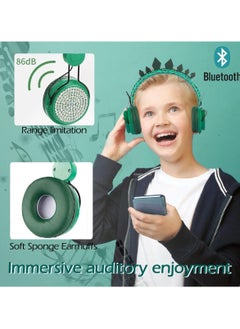 General Kids headphones, dinosaur wireless kids headphones, bluetooth toddler headphones over ear with microphone for computer iPad learning travel birthday gift  - Image 5