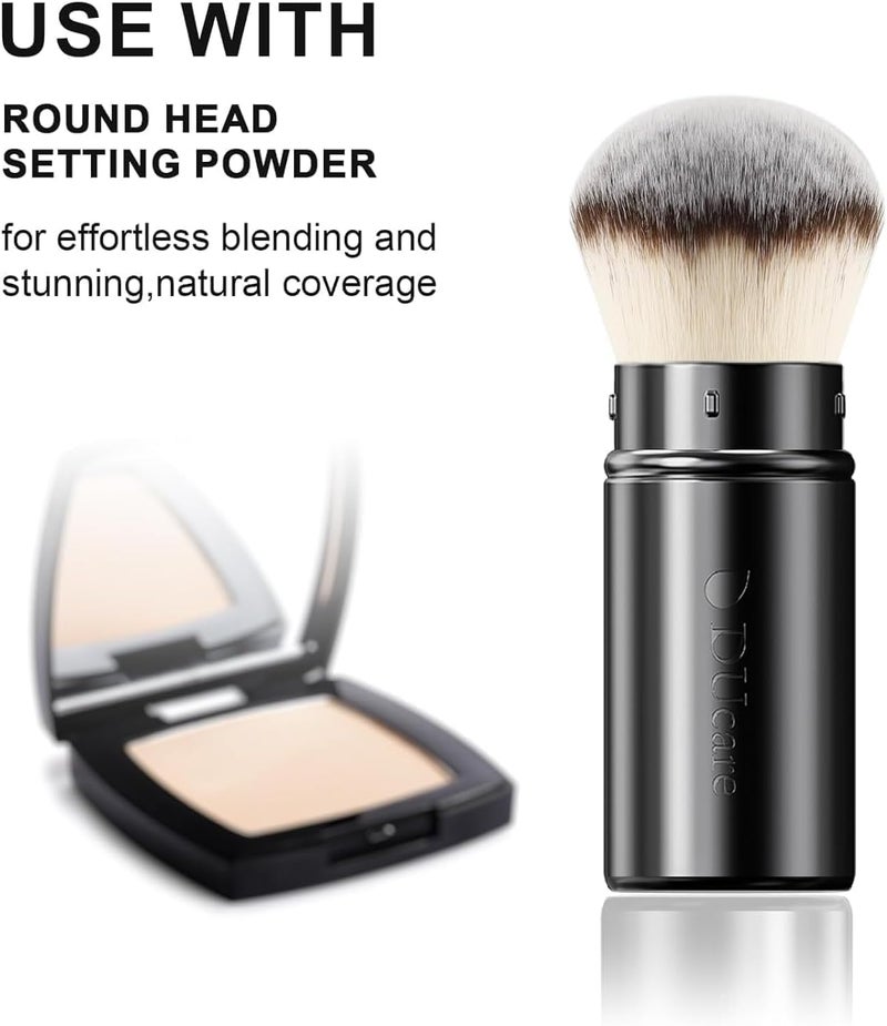 DUcare Retractable Airbrush Kabuki Brush for All Face Makeup & Foundation for Liquid, Cream and Powder Face Makeup With Aluminum Handle - Image 5