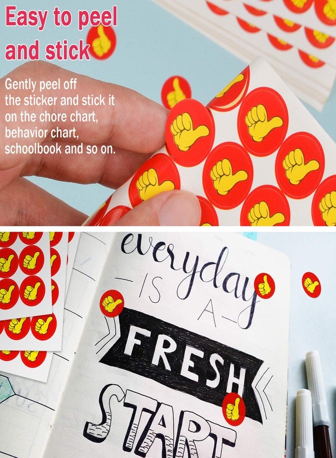 TOROKOM 4000 Counts 50 Sheets Reward Stickers - Thumbs UP Foil Stickers for Teacher, Classroom, Home & Office Decoration - Image 3
