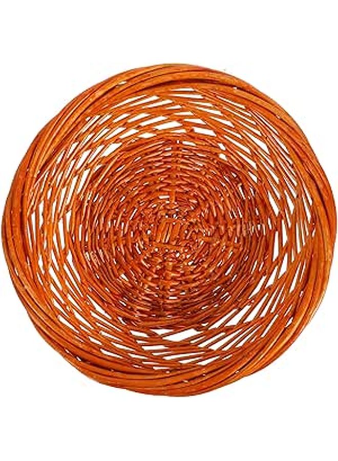 Woven Rattan Basket 23cm Round Thick Rim Storage For Kitchen Counter Organizer - Image 1