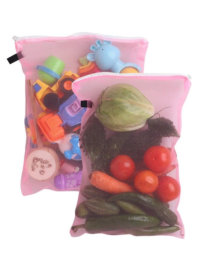 Sio SIO Eco Friendly Produce Fridge Storage Reusable Mesh & Net Vegetable Storage Bags for Fridge Vegetable Fruit Bag for Grocery Shopping & Washable Reusable Zip Lock Bags Pack of 24  - Image 3