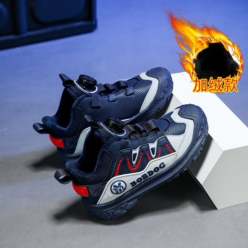 Babu Bean Boys Shoes 2024 New Leather Waterproof Soft Bottom Wear-Resistant Children'S Sneaker Black Casual - Image 3