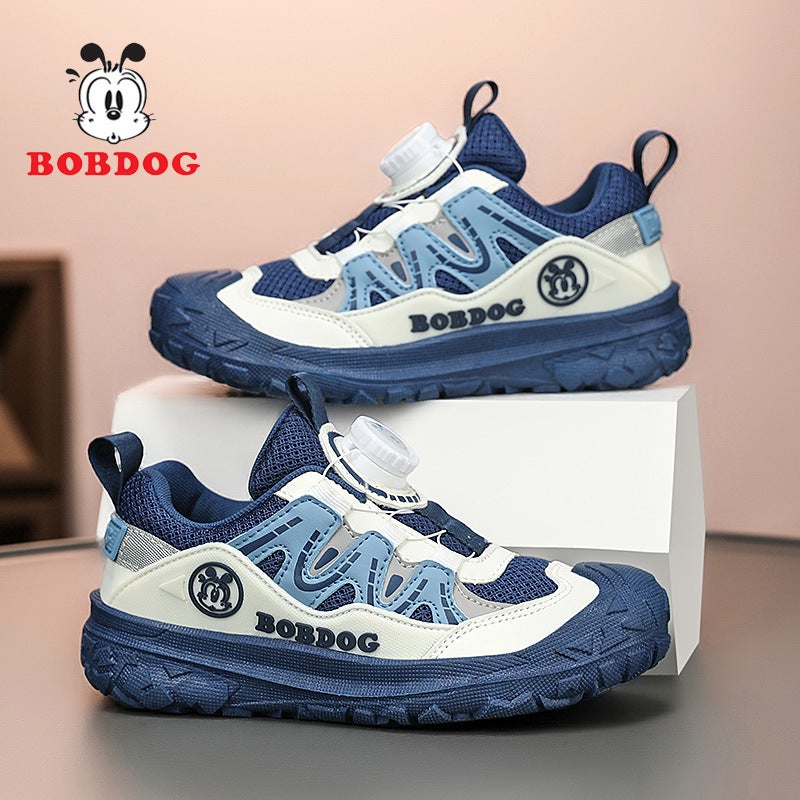 Babu Bean Boys Shoes 2024 New Leather Waterproof Soft Bottom Wear-Resistant Children'S Sneaker Black Casual - Image 1