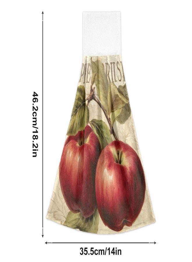 YETTASBIN Apples Hanging Tie Towels Set of 2, Soft Absorbent Kitchen Hand Towels with Hanging Loops for Kitchen Bathroom Farmhouse Home Decor, 18.2 x 14 Inch - Image 3