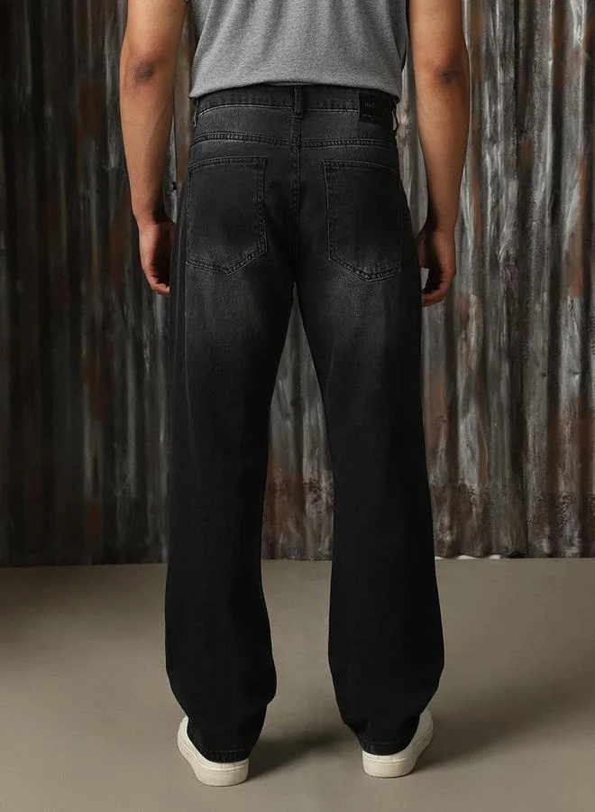 HIGH STAR HIGH STAR Mid Rise Regular Fit Faded Jeans