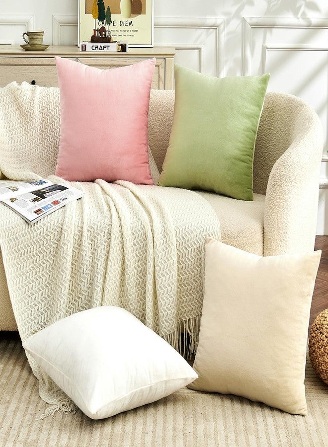 GriNeed Throw Pillow Covers Pink Set of 2 20x20 Inch Pillow Covers, Soft Velvet Cute Decorative Pillowcases for Couch Sofa Bed, Home Boho Decor, Modern Cushion Covers - Image 2